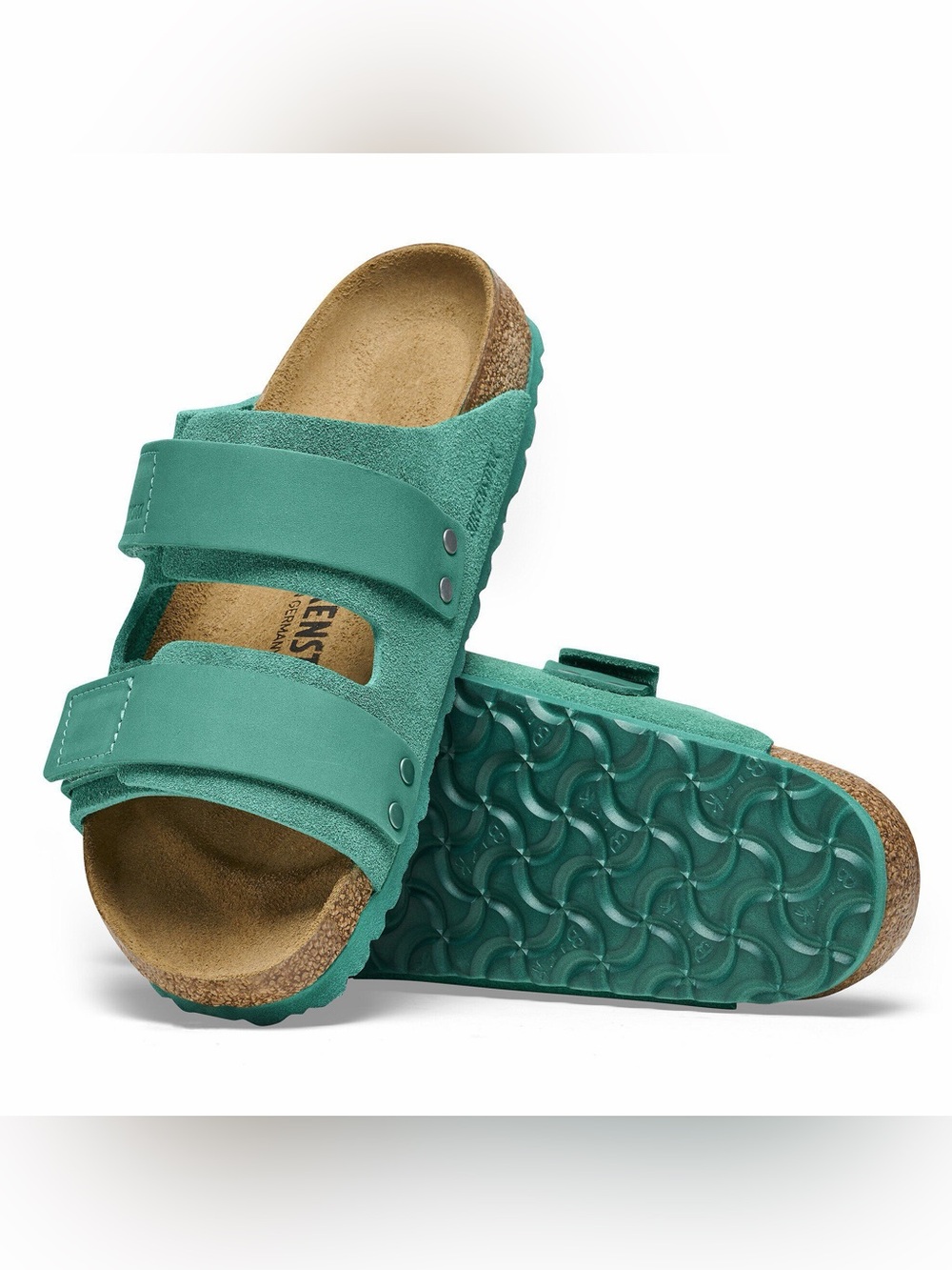 NWT Birkenstock Uji Suede Slide Sandals Green Mens 9 / EU 43 Regular